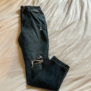 Judy Blue Distress Patched Sz 11/30 Boyfriend Fit